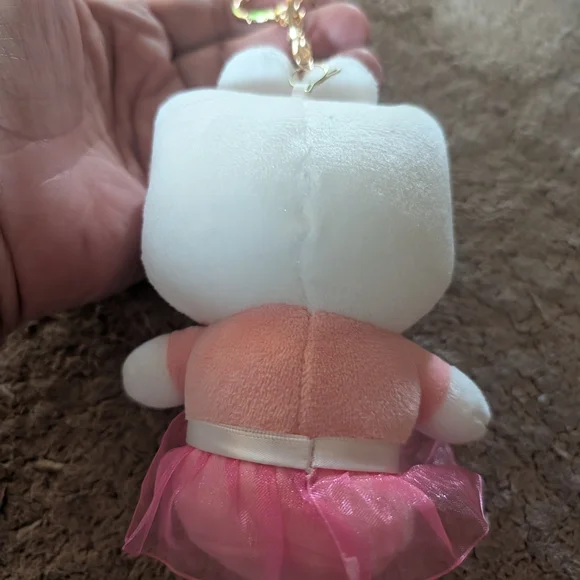Pink and White Plush Toy with Bow - Picture 4 of 4